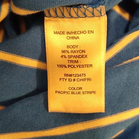 ADRIENNE VITTADINI NWT v-neck blue striped… - Picture 5 of 6